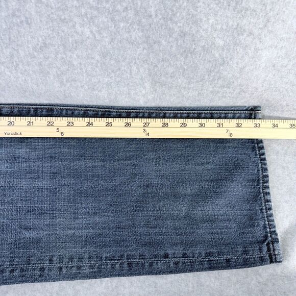 7 For All Mankind Jeans Mens 38(Fit 40x34) Standard Button Fly Straight Med Wash - Picture 8 of 13